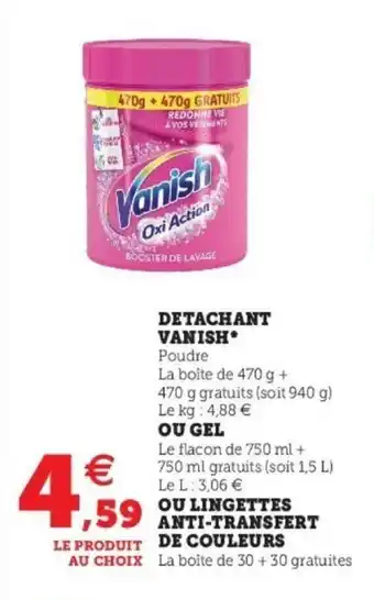 Super U Detachant vanish offre