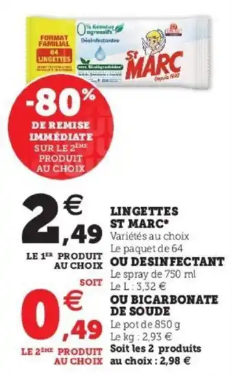 Super U Lingettes st marc offre