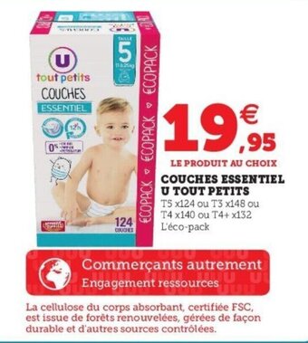 Super U Couches essentiel u tout petits offre