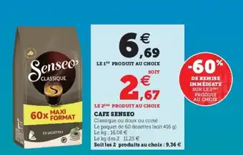 Super U Cafe senseo offre