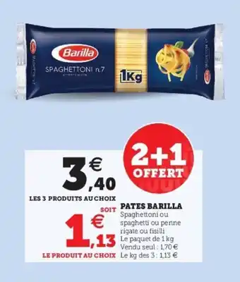 Super U Pates barilla offre