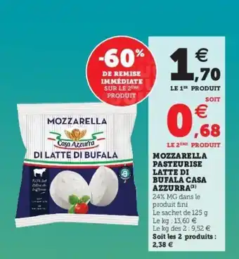 Mozzarella Pasteurise Latte Di Bufala Casa Azzurra