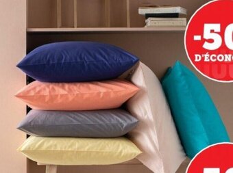 Super U Taie d'Oreiller Unie 63x63cm offre