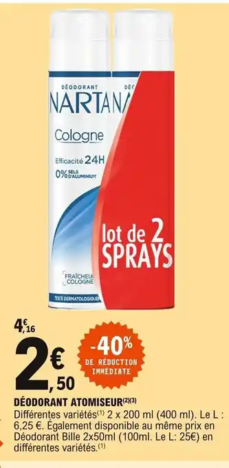 E.Leclerc Déodorant Atomiseur offre