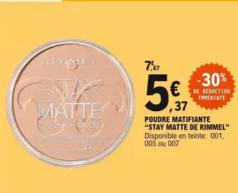 E.Leclerc Stay Matte de Rimmel Poudre Matifiante offre