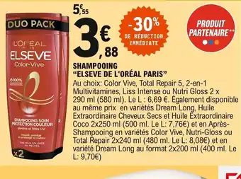 E.Leclerc Elseve de l'Oréal Paris Shampooing offre