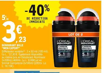 E.Leclerc Men Expert Déodorant Bille offre