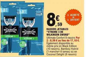 E.Leclerc Xtreme 3 de Wilkinson Sword Rasoirs Jetables offre
