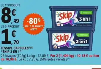 E.Leclerc Skip 3 En 1 Lessive Capsules offre
