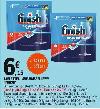E.Leclerc Finish Tablettes Lave-Vaisselle offre