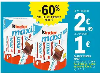 E.Leclerc Barres Kinder Maxi offre
