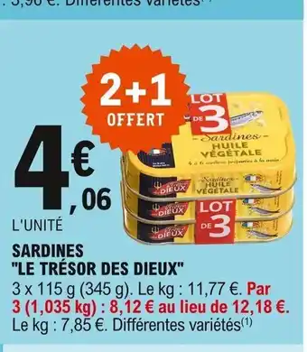 E.Leclerc Le Trésor Des Dieux Sardines offre
