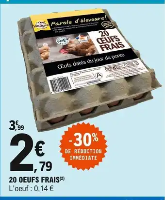 E.Leclerc 20 Oeufs Frais offre