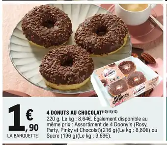 E.Leclerc 4 Donuts Au Chocolat offre