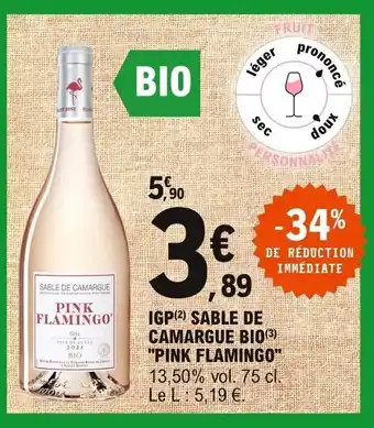 E.Leclerc Pink Flamingo IGP Sable de camargue Bio offre