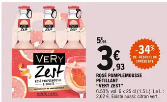 E.Leclerc Very Zest Rosé Pamplemousse Pétillant offre