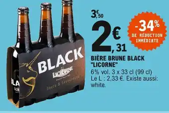 E.Leclerc Licorne Bière Brune Black offre