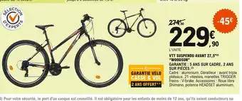 E.Leclerc Woodsun Vtt Suspendu Avant 27,5 offre