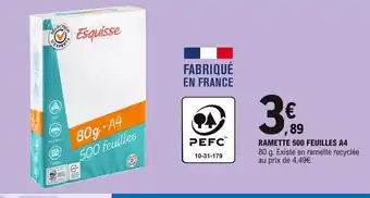 E.Leclerc Ramette 500 Feuilles A4 offre