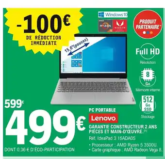 E.Leclerc Lenovo Pc Portable offre