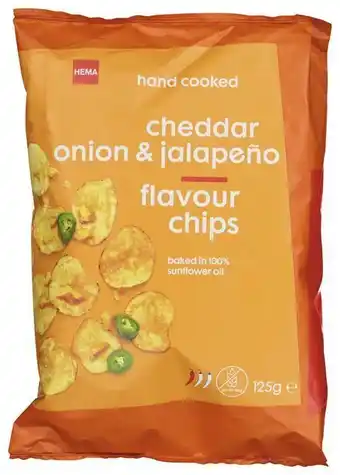 Chips au cheddar, oignon, jalapeno 125g
