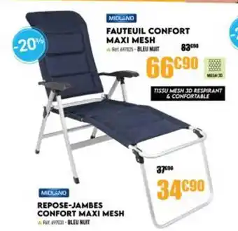 Narbonne accessoires Fauteuil Confort Maxi Mesh Midland, Ropose-jambes Confort Maxi Mesh Midland offre