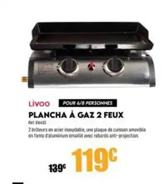 Narbonne accessoires Plancha à Gaz 2 Feux Livoo offre