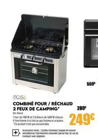 Narbonne accessoires Combiné Four-réchaud 2 Feux De Camping Incasa offre