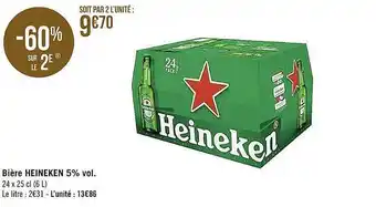 Casino Supermarchés Bière Heineken 5% Vol. -60% Sur Le 2e offre