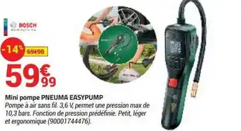 Bricorama Mini Pomp Pneuma Easypump Bosch offre