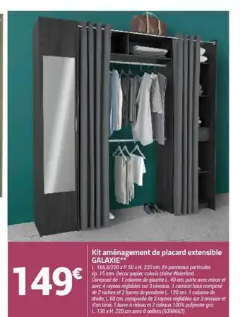 Bricorama Kit Aménagement De Placard Extensible Galaxie offre