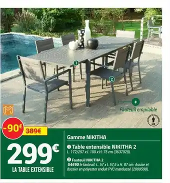 Bricorama Table Extensible Nikitha 2 Fauteuil Nikitha 2 offre