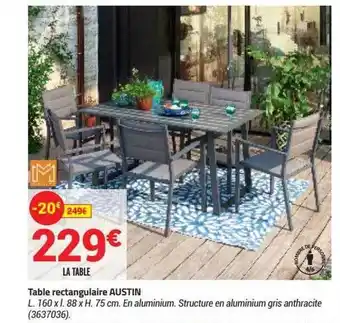 Bricorama Table Rectangulaire Austin offre