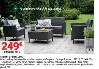 Bricorama Salon De Jardin Salemo offre