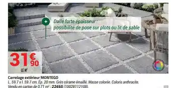 Bricorama Carrelage Extérieur Montego offre