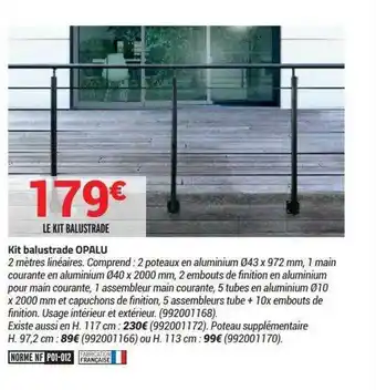 Bricorama Kit Balustrade Opalu offre