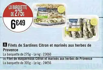 Géant Casino Filets De Sardines Citron Et Marinés Aux Herbes De Provence offre
