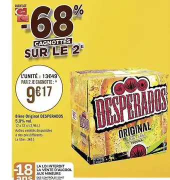 Géant Casino Bière Original Desperados offre