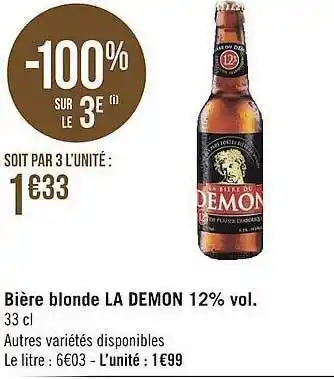 Géant Casino Bière Blonde La Demon offre