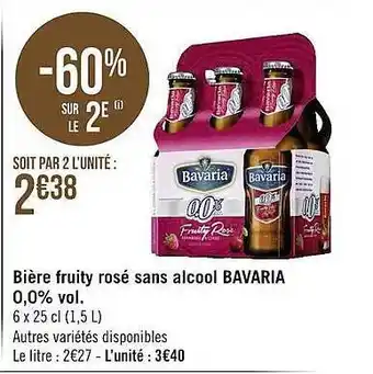 Géant Casino Bière Fruity Rosé Sans Alcool Bavaria offre
