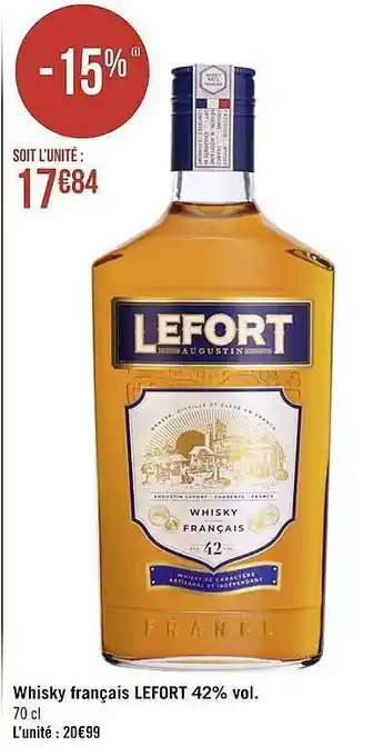 Géant Casino Whisky Français Lefort offre