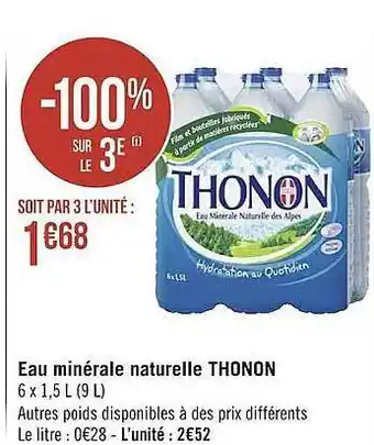 Géant Casino Eau Minérale Naturelle Thonon offre