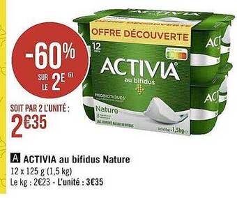 Géant Casino Activia Au Bifidus Nature offre