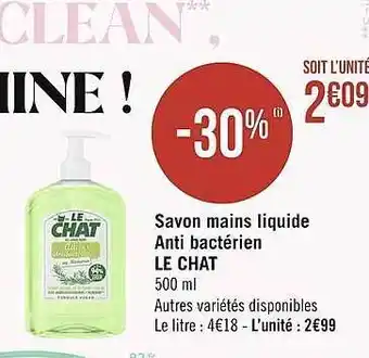 Géant Casino Savon Mains Liquide Anti Bactérien Le Chat offre