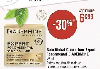 Géant Casino Soin Global Crème Jour Expert Fondamental Diadermine offre