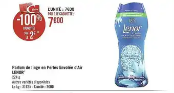 Géant Casino Parfum De Linge En Perles Envolée D'air Lenor offre