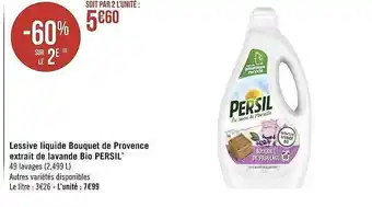 Géant Casino Lessive Liquide Bouquet De Provence Extrait De Lavande Bio Persil offre