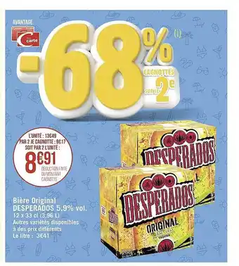 Géant Casino Bière Original Desperados 5.9% Vol. offre