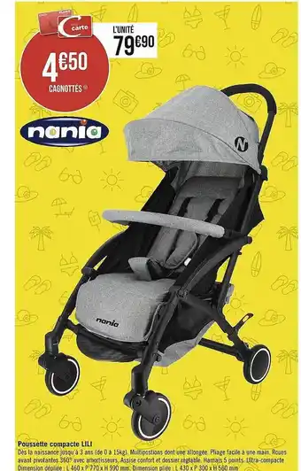Géant Casino Poussette Compact Lili Nania offre