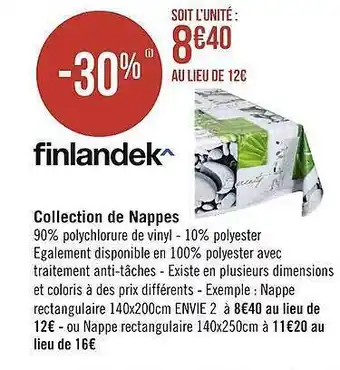 Géant Casino Collection De Nappes Finlandek offre